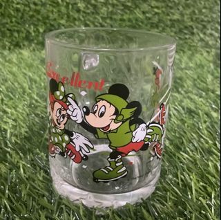 Coca Cola Mickey Minnie Mouse Pluto Thick Glass Coffee Mig 3.75” x 2.75” inches, 1pc available - P250.00