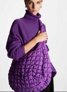 COS purple oversized quilt bag