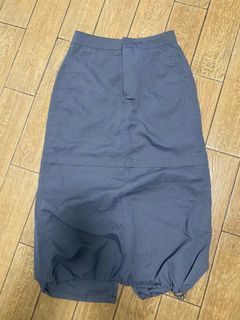 dark gray parachute/cargo style maxi skirt