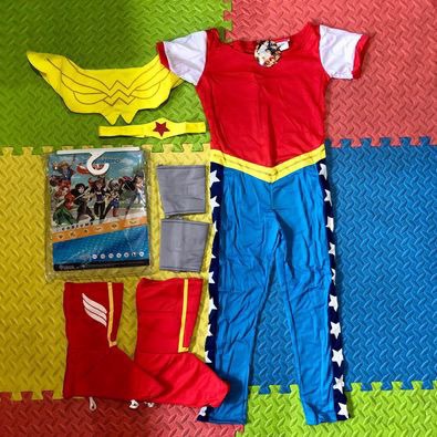 DC Comics Wonder Woman Costume Dress For Girls | Supergirl Dress-Up With Detachable Cape | Ages 4-12 - View #4