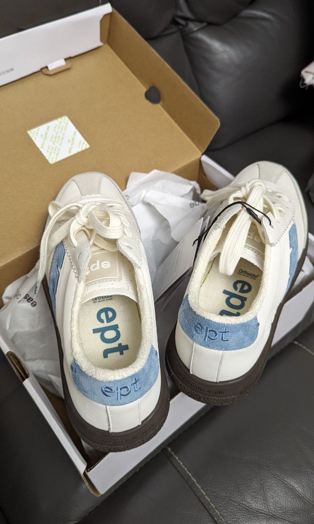 ept Santos off white grey blue 韓國時尚厚底鞋, 女裝, 鞋 ept Santos off white grey blue 韓國時尚厚底鞋, 女裝, 鞋
