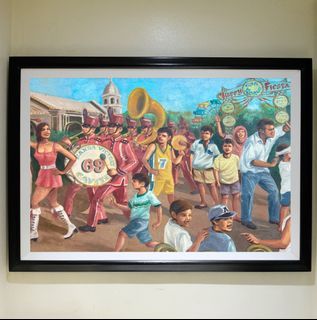FILIPINO FIESTA 40x29 inches OIL ON CANVAS Painting with Wood Frame, Ready to Hang