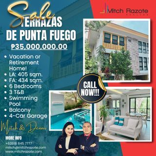 For Sale! 6-Bedroom Vacation Home with Swimming Pool at Terrazas de Punta Fuego, Nasugbu Batangas