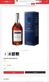 MARTELL Cordon Bleu Cognac 3L  ❤️ Extra Old Virgin ♥️ 35k nalang