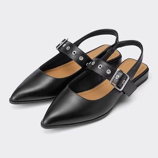 GU by Uniqlo, Belt Pointed Shoes in Black [ Pre-order from Japan ]