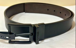 GUESS BLACK / BROWN SIGNATURE LOGO TWIST REVERSIBLE LEATHER BELT SMALL S 30-32