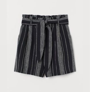 H&M Belted Linen Blend Highwaist Shorts XL