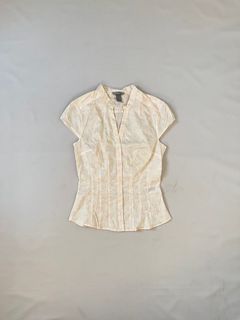 h&m printed soft pink corpcore coquette button down top