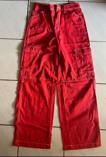 H&M RED CARGO PANTS