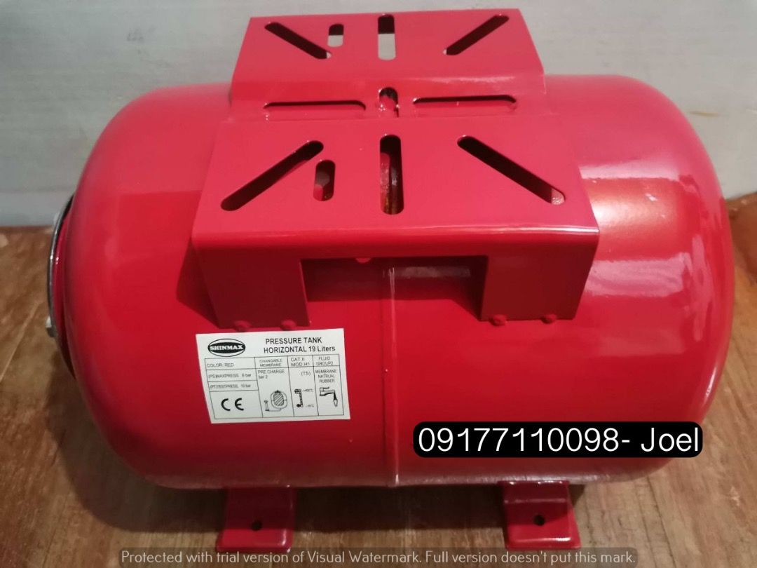 HORIZONTAL BLADDER TANKS (Heavy Duty) (Category: Construction Tools & Equipment) located in Manila. Submitted by joeyroque09 (Listing ID 1302744434, Image 2). Description: HORIZONTAL BLADDER TANKS (Heavy Duty) 0-116PSI SPECS: 19 LTRS 5 GAL (23cmx40cm) 24 LTRS 6 GAL (44cmx29cm) 60 LTRS 15 GAL (48cmx48cm).