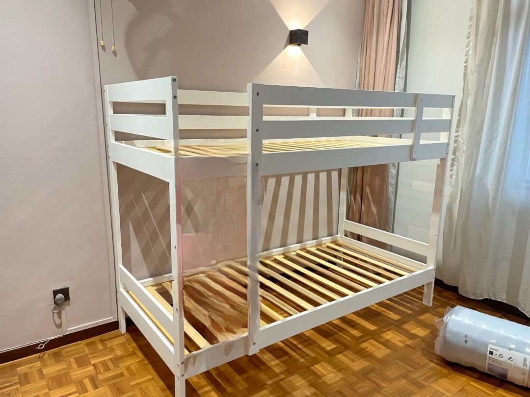 IKEA MYDAL Bunk Bed Frame (White), Furniture & Home Living, Furniture, Bed Frames & Mattresses