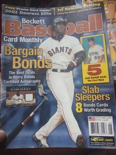 June 2002 issue Beckett baseball card monthly Barry bonds cover