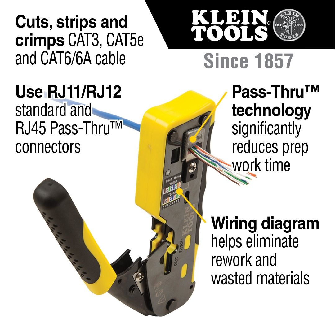 Klein Tools Pass Thru Modular Crimper VDV226-110 (Category: Construction Tools & Equipment) located in Manila. Submitted by homecareph (Listing ID 1302779574, Image 2). Description: 02-13-2026 ✅For Sale !!! ✅Retail / Wholesale ✅KLEIN TOOLS PASS THRU MODULAR CRIMPER ✅Model: VDV226-110 • Type: Crimper • Application: Cable Connection • Cut & Strips: Pair Conductor Data Cable (Round STP/UTP); Flat-Satin Phone Cable • Cable Type: CAT3, CAT5e, CAT6/6A 