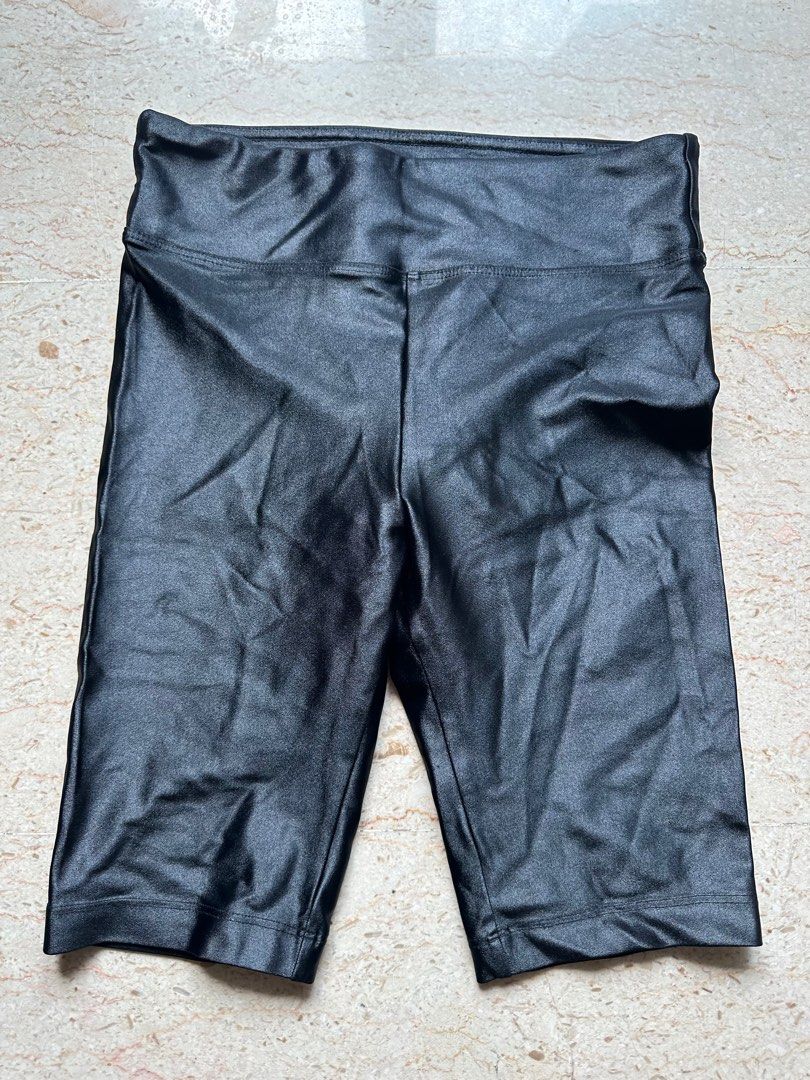 Black shiny biker shorts new arrivals