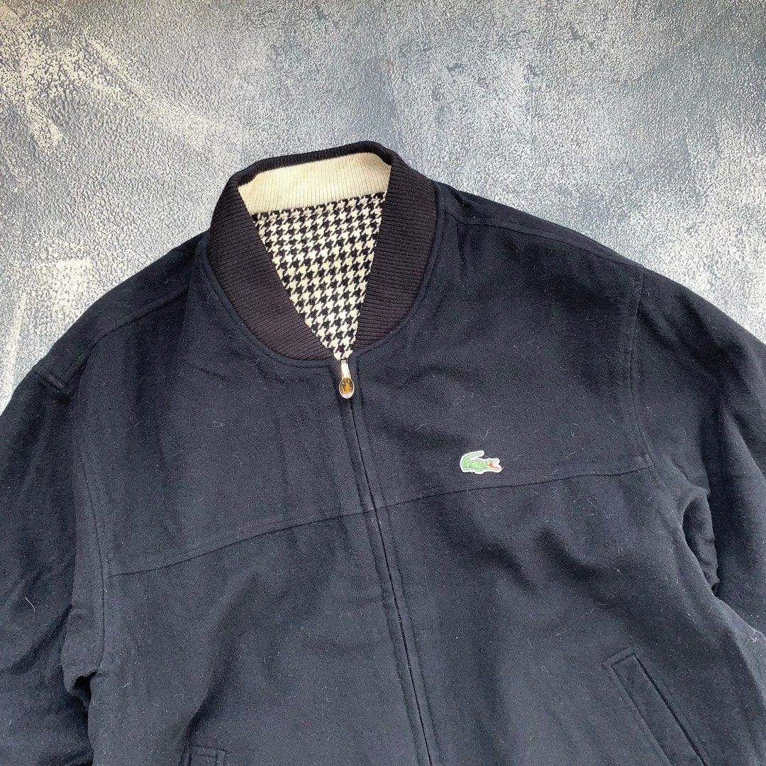 LACOSTE BOMBER REVERSIBLE JACKET, Fesyen Pria, Pakaian , Atasan di Carousell