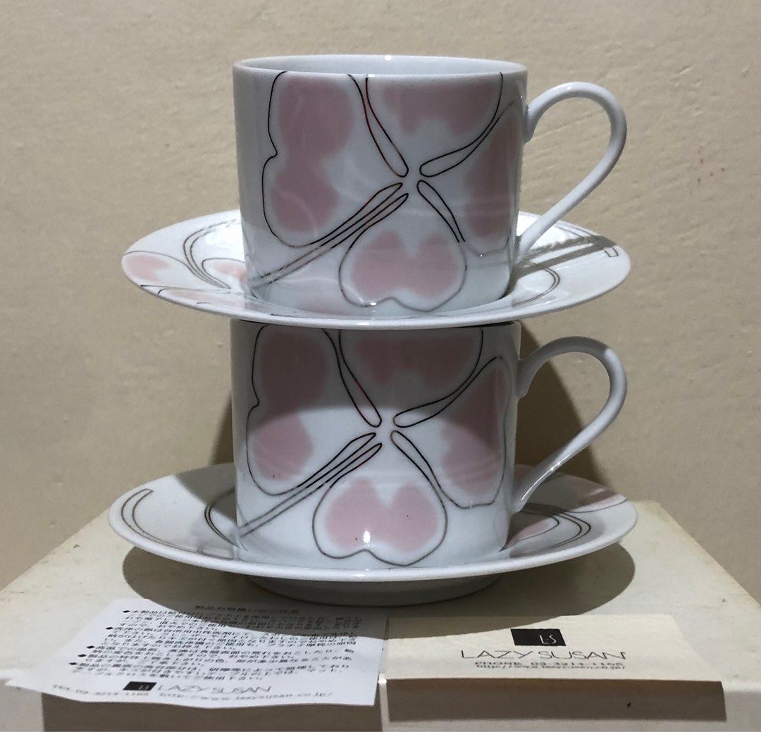LAZY SUSAN CUPS & SAUCERS (2 Duos) (Category: Coffee & Tea Tableware) located in Caloocan City. Submitted by e_o62059 (Listing ID 1302895310, Image 3). Description: JAPAN BRANDED BRAND NEW IN ORIGINAL BOX;PRISTINE CONDITION; SIZES : CUPS 3in x 2.5in SAUCERS - D 5.5in.