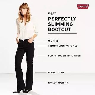 Levi's Perfectly Slimming Boot Cut 512 Black Jeans (W28 L30)