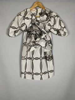 Marni Multi Pattern Ruffled Dress