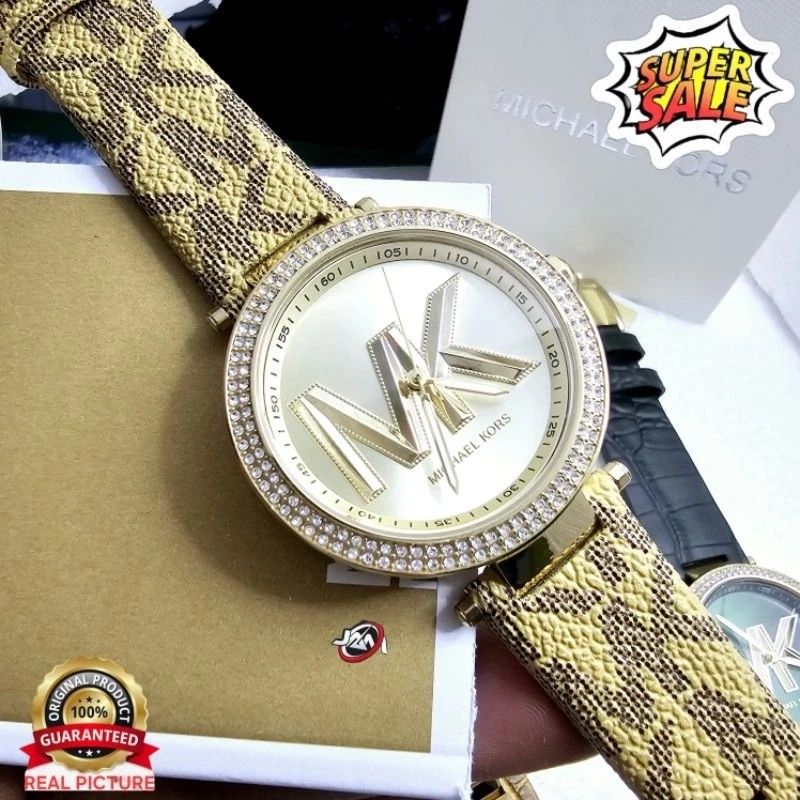 Michael kors watches leather strap ladies best sale