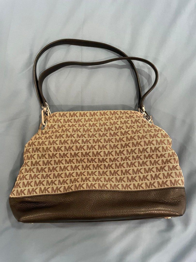 MK Raven Large logo jacquard shoulder bag
