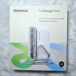 Momax 1-Charge Flow, 4 Port GaN Desktop Charger Hub, 80W USB-C & USB-A