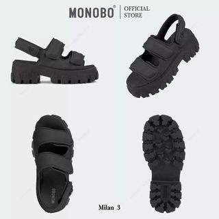 Monobo Milan 3 Black Womens Platform Sandals