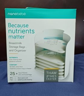 Nanobebe Breastmilk storage bags with organizer