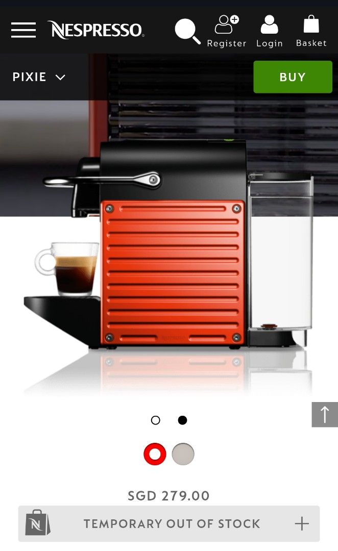Nespresso coffee machine - Model: Pixie (Category: Coffee Machines & Makers) located in Singapore. Submitted by think_twice (Listing ID 245582183, Image 4). Description: Brand new Nespresso coffee machine Model: Pixie. Unopened, sealed in box. Colour: Electric Red. Retail Price: $279 as of Singapore Nespresso Website listed on 11 May 2024, and it is currently out of stock). Perfect for Christmas Gift. I'm selling @ $220 - cash and carry..