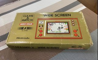 Nintendo Game & watch MICKEY MOUSE MC - 25 WIDESCREEN 1981 BOX CASE & BATTERY Working but Lcd burned