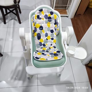 ORIBEL COCOON HIGH CHAIR W/ SOFT CUSHION SEATLINER & EXTRA BLACK RUBBER SEAT AND TRAY