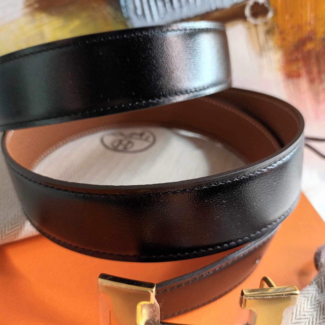 Original Brandnew Hermes H Belt (Category: Luxury Accessories) located in Paranaque City. Submitted by glenjonluxuryfinds2 (Listing ID 1302831123, Image 3). Description: Bnew Reversible Hermes belt Gold hardware W/ box + dust bag 100cm .
