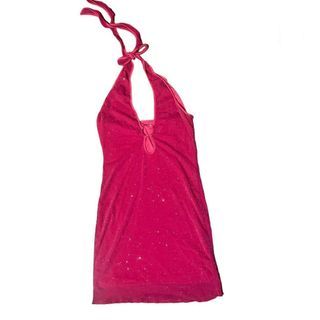 Pink Halter Top Dress (y2k)