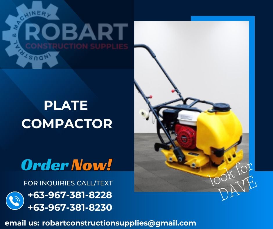 PLATE COMPACTOR (Category: Construction Tools & Equipment) located in Caloocan City. Submitted by gabo. (Listing ID 1302777462, Image 1). Description: SALE❗ ❗ ❗ SALE❗ ❗ ❗ SALE❗ ❗ ❗ BRAND: TITAN ENGINE: YOJIMBO 7HP 4STROKE FREQUENCY: 5800VPM CENTRIFUGAL: 15KN ENGINE: 5.5HP GASOLINE LOOK FOR: Dave T. Cariño 0 9 6 7 3 8 1 8 2 2 8 / 0 9 6 7 3 8 1 8 2 3 0 7 7 4 6-6 1 4 8 / 7 0 0 2- 2 8 7 2 / 8 6 3 6-3 0 0 5 𝑹𝑶𝑩𝑨𝑹𝑻 𝑪𝑶𝑵𝑺𝑻𝑹𝑼𝑪𝑻𝑰𝑶𝑵 𝑺𝑼𝑷