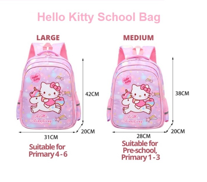 Primary Kindergarten Kids Hello Kitty School Bag 38 cm x 29 cm x 14 cm ...