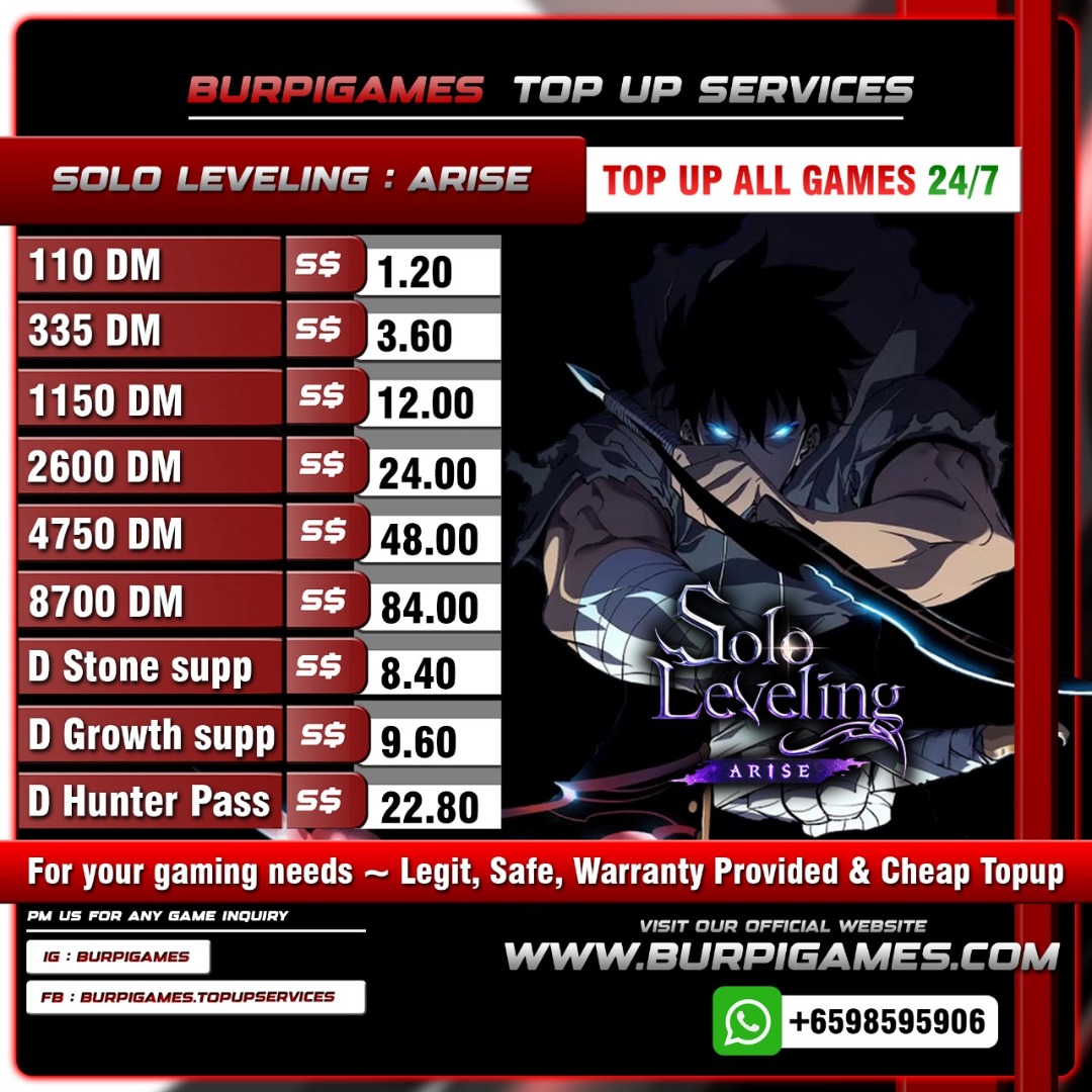 [SAFE] Solo Leveling Arise TOP UP - ANY BUNDLES IN GAME AVAILBLE ...