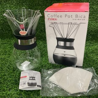Pyrex Iwaki Glass Coffee Pot Bica Dripper Stainless Steel Filter Holder Heat Resistant 600ml 8694-SV with Box  - P999.00