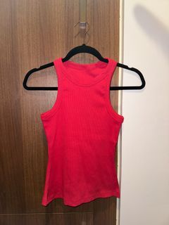 Racerback knit top (color pinkish red/raspberry)