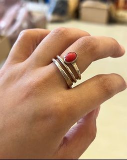Red coral wrap ring