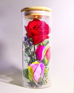 RED ROSE IN A DOME GLASS
