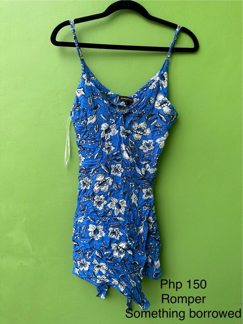 Romper, Jumpsuit, shorts (Category: Rompers) located in Antipolo. Submitted by itssaney (Listing ID 1302851570, Image 1). Description: Blue Romper - 150 Blue Jumpsuit - 90 Shorts - 200.