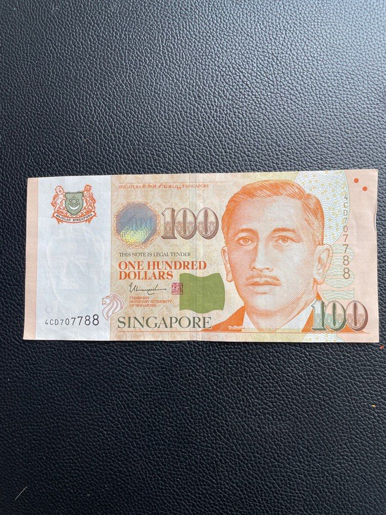 SG $100 NOTES NUMBER 7788 (Category: Currency) located in Singapore. Submitted by trismenduez (Listing ID 1302818231, Image 1). Description: SMARTPAC $2.20 NON NEGO.