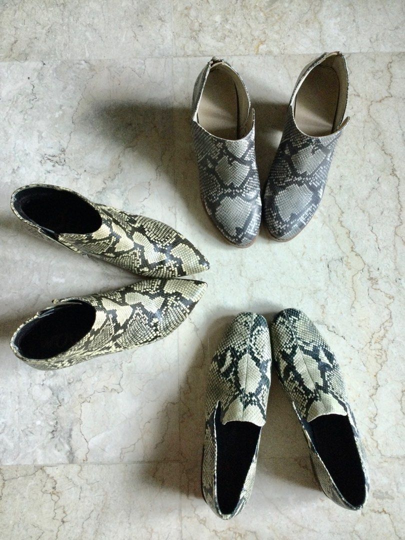 All 3 Snake Boots Loafer Sam Edelman Carlos Santana Via Spiga Women s Fashion Footwear Boots on Carousell