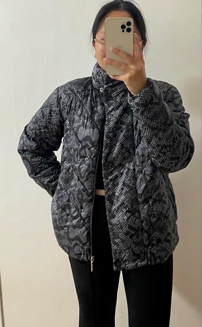 Snakeskin Pocketable Puffer Jacket Principles by Debenhams Women s Fashion Coats Jackets and Outerwear on Carousell