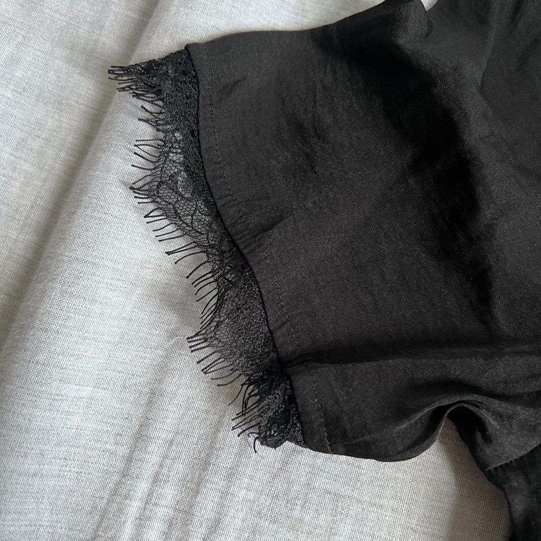 Stradivarius Satin and Lace Blouse (Category: Blouses) located in Mandaluyong City. Submitted by janellefron (Listing ID 1302816377, Image 3). Description: Super nice! Worn only once. .