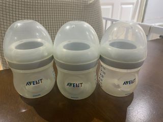 TAKE ALL 3 Philips AVENT 4oz Natural Baby Bottle (no bottle teats included)