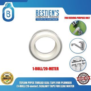 TEFLON PIPES THREAD SEAL TAPE FOR PLUMBER (1-ROLL/20-meter), SEALANT TAPE FOR LEAK WATER