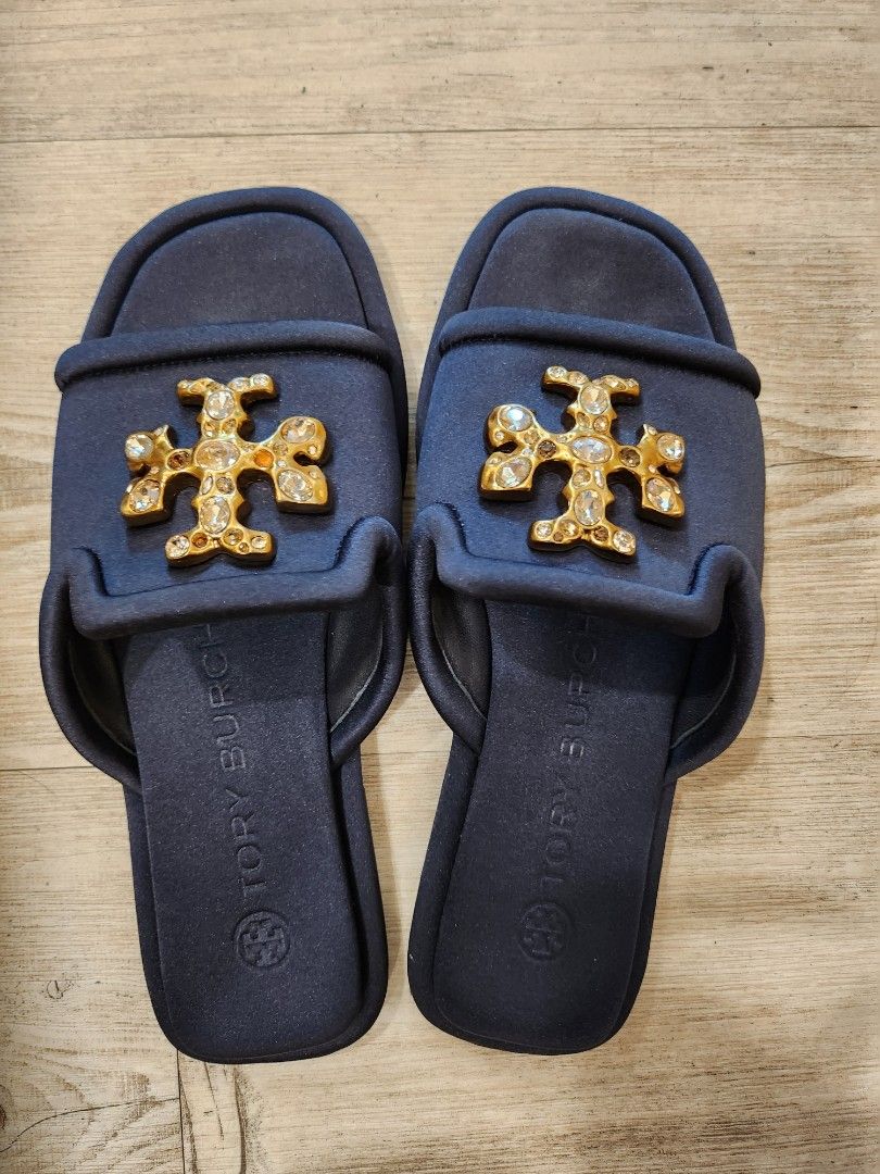Tory Burch Sandals navy blue Women s Fashion Footwear Sandals on Carousell
