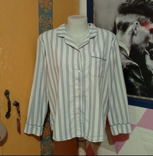Uniqlo 100% Cotton Striped pajama top