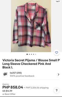 Victoria’s Secret pajama checkered blouse