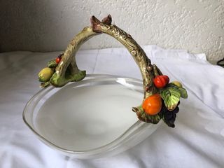 Vintage 9 inches Glass Fruit Bowl or Basket
